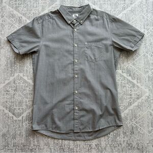 Quiksilver Wilsden Perennial Grey Short Sleeve Button Front Casual Shirt Size M